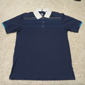 Callaway Short Sleeve Mens Polo Size Large Dark Blue Golfing Shirt Sweat Wicking
